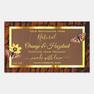 Natural Brown Wood Grain Tree Bark Product Labels