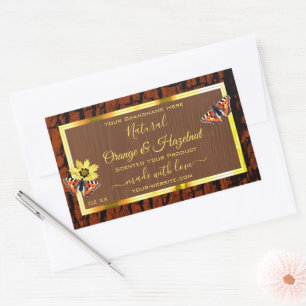 Natural Brown Wood Grain Tree Bark Product Labels