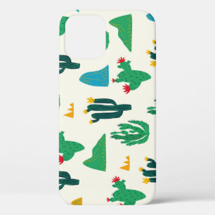 Natural Cactus: Folk Art Seamless. iPhone 12 Case