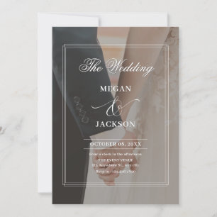 Natural calm photo wedding invitation