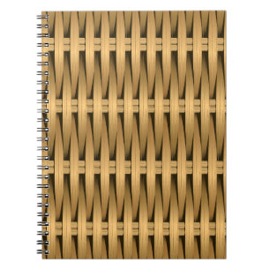 Natural cane wicker notebook