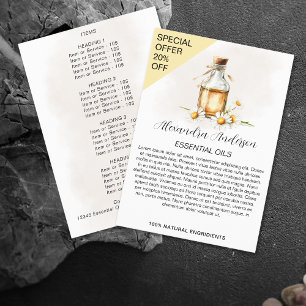 Natural Chamomile Essential Oils Watercolor Floral Flyer