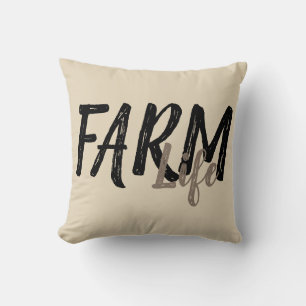 natural chic FARM LIFE lettering Cushion