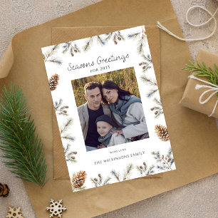 Natural christmas folage photo xmas  holiday card
