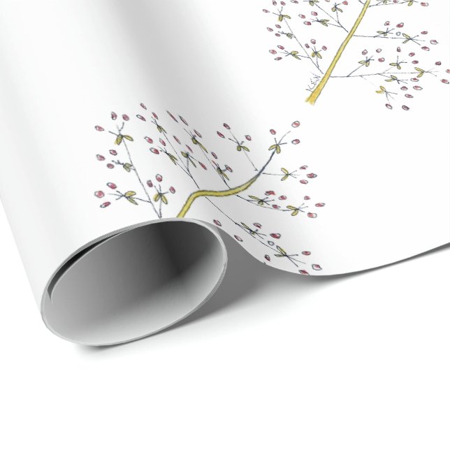 Natural Christmas- Red Berry Wrapping Paper (Roll Corner)