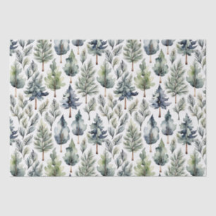 Natural Christmas tree elegant watercolour tissue  Paper