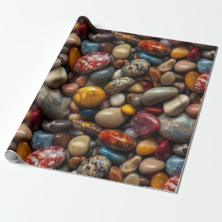 Natural colorful pebbles background Wrapping Paper