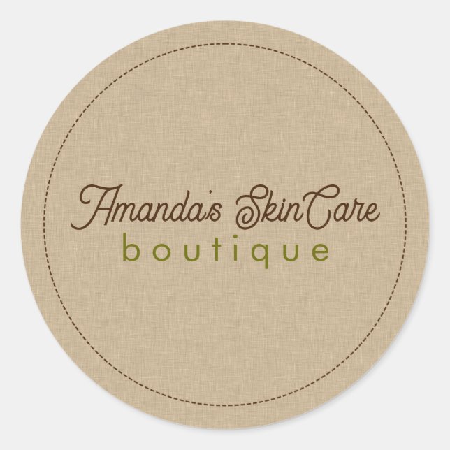 Natural Colour Classic Line Texture Round Sticker (Front)