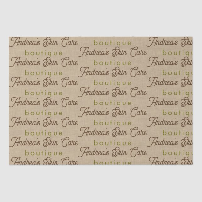 Natural Colour Classic Line Texture Text Pattern Tissue Paper (Front)