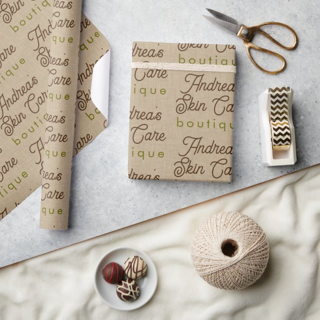 Natural Colour Classic Line Texture Text Pattern Wrapping Paper (Crafts)