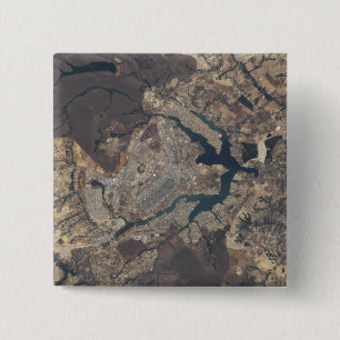 Natural-colour image of Bras�lia, Brazil 15 Cm Square Badge