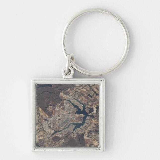 Natural-colour image of BrasÃ¯Â¿Â½lia, Brazil Key Ring (Front)