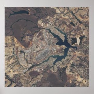 Natural-colour image of Bras�lia, Brazil Poster