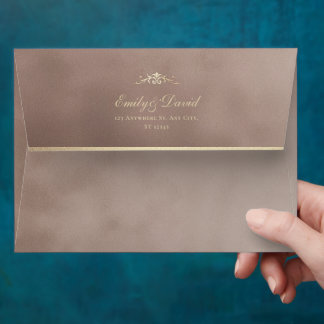 Natural Colour Velvet Texture Gold Wedding Envelop Envelope