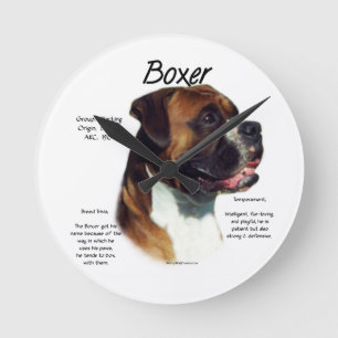 Natural Coloured Boxer Meet the Breed Round Clock