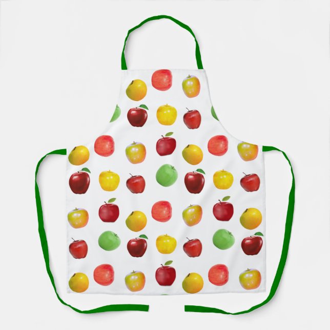 Natural Colourful Apples on White Apron (Front)