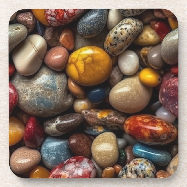  Natural colourful pebbles background Coaster (Front)