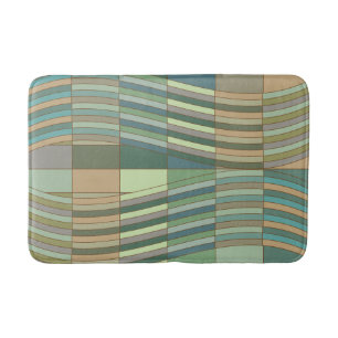Natural Colours Wavy Rectangles Bath Mat
