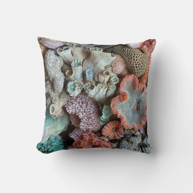 Natural coral pattern 🌊 for marine decor cushion (Front)
