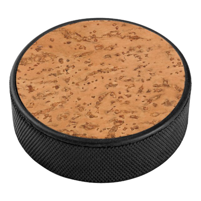 Natural Cork Look Wood Grain Hockey Puck (3/4)