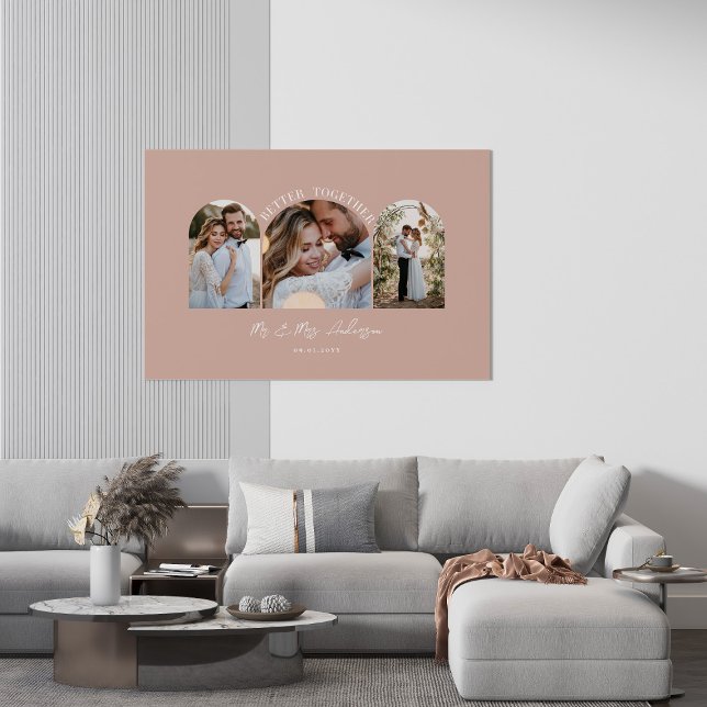 Natural cream arch multi photo wedding gift decor (Creator Uploaded)