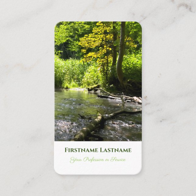 Natural creek idyllic nature life coaching experts business card (Front)