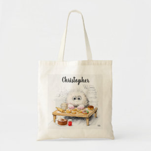 Natural Cute Powdered Sugar Monster Tote Bag
