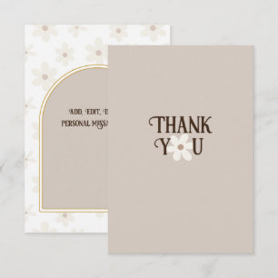 Natural Daisy Boho Thank You Card