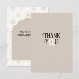 Natural Daisy Boho Thank You Card