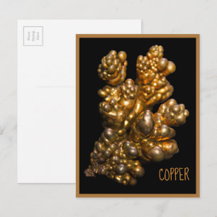 Natural Dendritic Copper Mineral Rock Photography Postcard