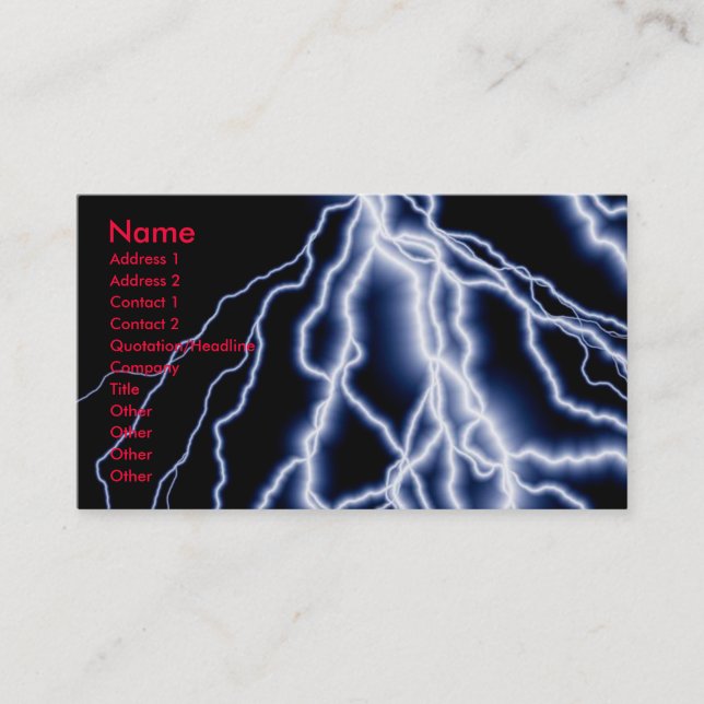 Natural Disasters lightning cards business (Front)