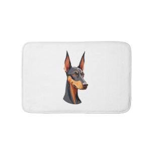 Natural Ear Doberman   Bath Mat