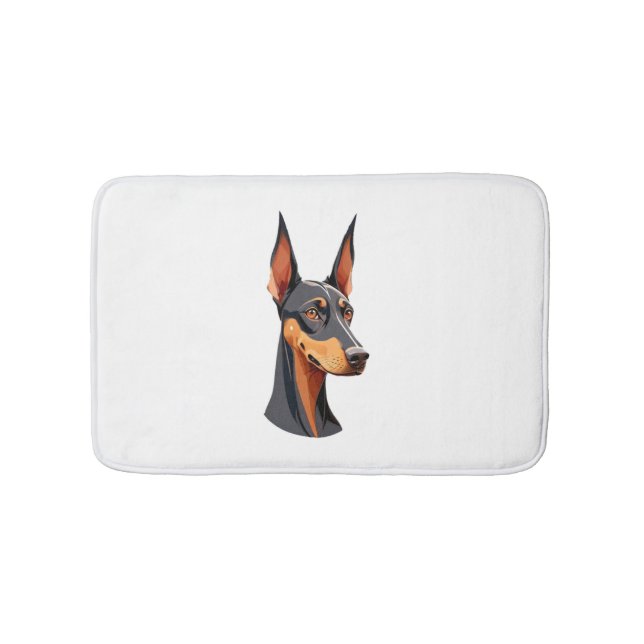 Natural Ear Doberman   Bath Mat (Front)