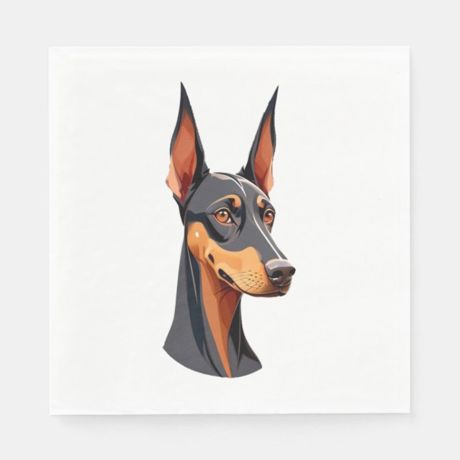 Natural Ear Doberman   Napkin (Front)