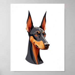 Natural Ear Doberman   Poster