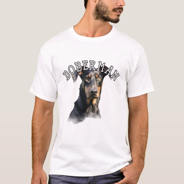 natural ear Doberman T-Shirt (Front)