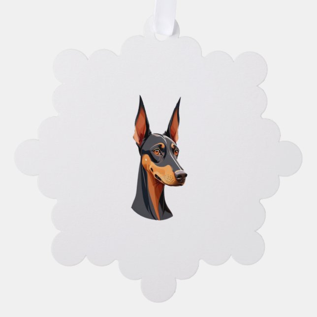 Natural Ear Doberman   Tree Decoration Card (Front)