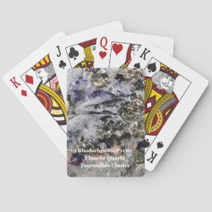 Natural Earth Crystal Blend Rhodochrosite Pyrite  Playing Cards