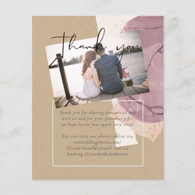 Natural Earth Rustic Woodland Fall Leaves Wedding (Front)