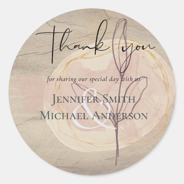 Natural Earth Rustic Woodland Leaves Classic Round Sticker (Front)