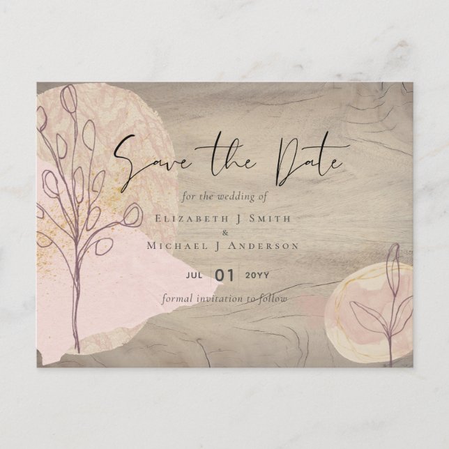 Natural Earth Rustic Woodland Leaves Postcard (Front)