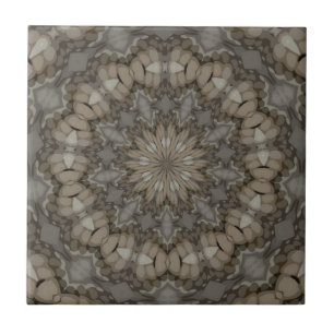 Natural Earth Tones Mandala Pattern Tile