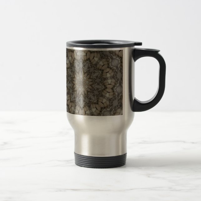 Natural Earth Tones Mandala Pattern Travel Mug (Right)