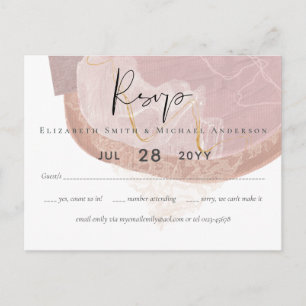 Natural Earthen Tones Abstract Wedding Postcard