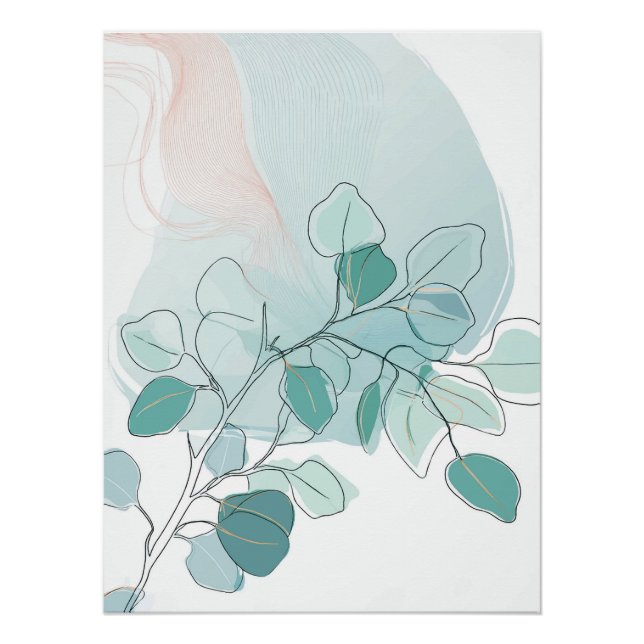 Natural Elegance: Eucalyptus Flower Poster (Front)