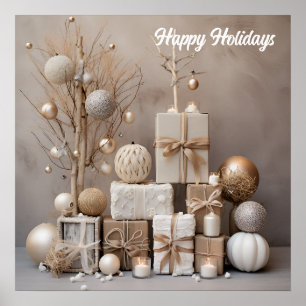 Natural Elegance: Neutral Christmas Wall Art Decor