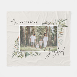 Natural elegant botanical photo simple Christmas Fleece Blanket