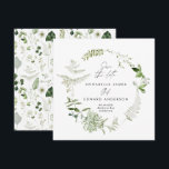 Natural elegant modern botanical script wedding save the date<br><div class="desc">Natural bohemian botanical modern elegant foliage stylish wedding save the date invitation card. Beautiful handprinted dried botanical floral watercolors and script text. Modern on trend Navy blue and green design.</div>