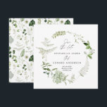 Natural elegant modern botanical script wedding save the date<br><div class="desc">Natural bohemian botanical modern elegant foliage stylish wedding save the date invitation card. Beautiful handprinted dried botanical floral watercolors and script text. Modern on trend Navy blue and green design.</div>