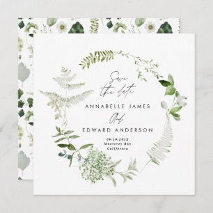 Natural elegant modern botanical script wedding save the date